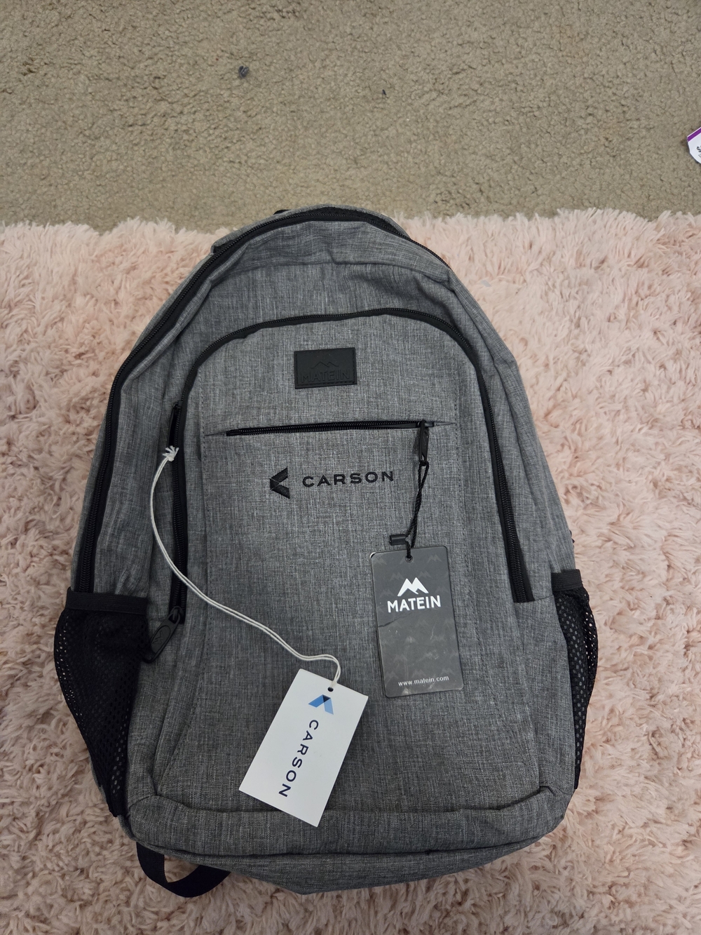 Carson Matein Men's Gray Everyday Laptop Backpack